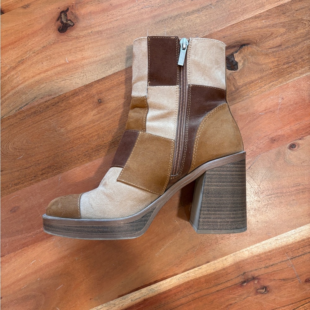 Target Multicolor Patchwork Heeled Boots - image 2